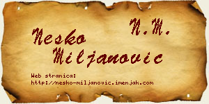 Neško Miljanović vizit kartica